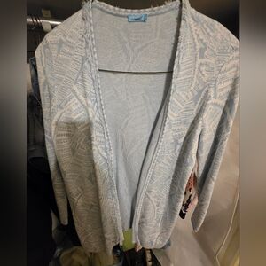 Elegant Blue and White Cardigan